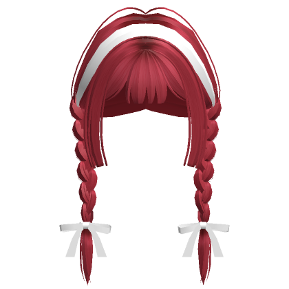Roblox Item (NJ) Super Shy Braided Hairstyle (Red)