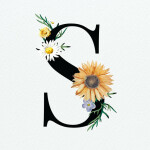 Letter s sunflower design 