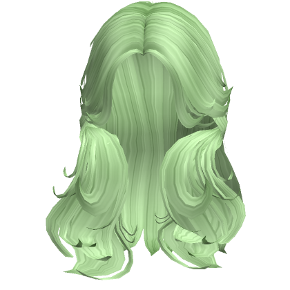 Roblox Item Vapory Layered Flowy Hair ( Green )
