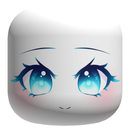 Happy Anime Face [Blue Eyes] - White | Roblox Item - Rolimon's