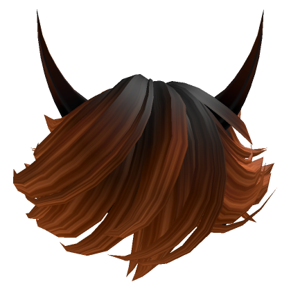 Messy Demon Boy Hair Black Orange - Roblox