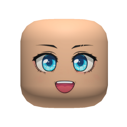 😃Happy Anime Blue Eyes Face Mask (Beige) | Roblox Item - Rolimon's