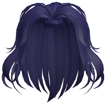 Roblox Item Navy Blue Messy Ponytail Extension