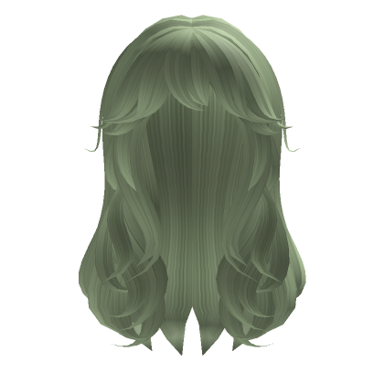 Cute Wavy Anime-Styled Hair (Sage Green) | Roblox Item - Rolimon's