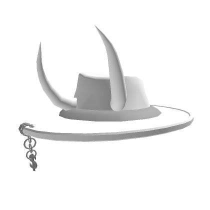 Roblox Item White Wide Brim Hat with Horns