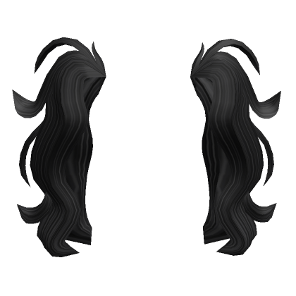 Long Hair Extensions w/ Pigtails in Black - Roblox