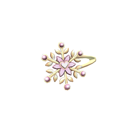 Roblox Item Snowflake Hairpin Gold and Pink