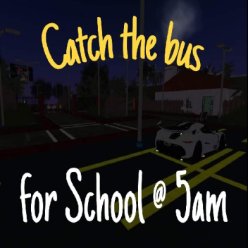 午前5時に学校行きのバスに乗る