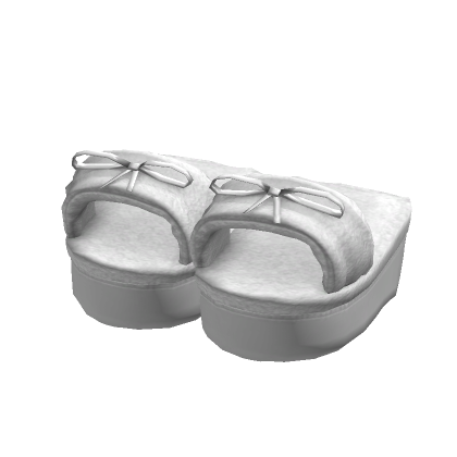 Cute Bow Fur Platform Shoes White Roblox Item Rolimon s
