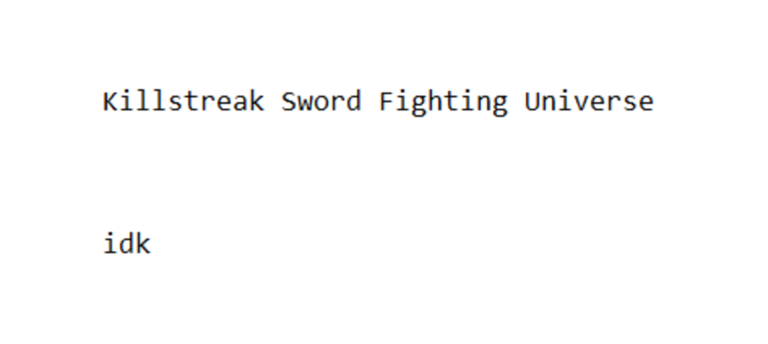 [Fragment Upd] Killstreak Sword Fighting Universe