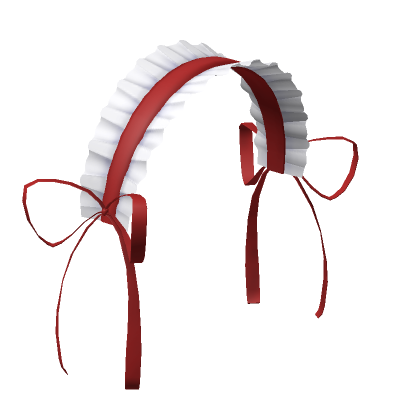 Roblox Item Ruffled Lace Headband (Red) w/ Sidebows 
