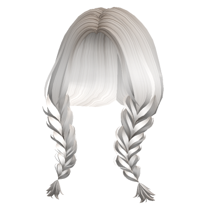 Cute Messy Double Braid Pigtails [Silver] | Roblox Item - Rolimon's