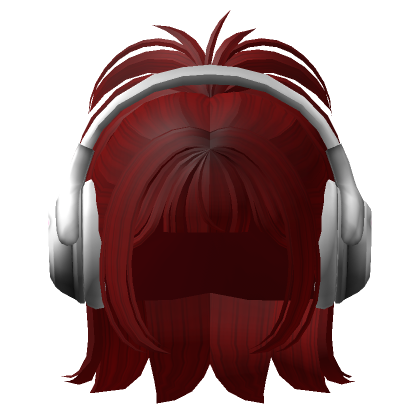 Roblox Item Y2K Popstar Ponytail with Headphones Red