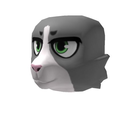 Roblox Item Grey Tuxedo Cat Head