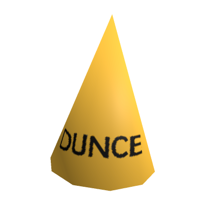 Roblox Item Yellow Dunce Hat (Hair Fit)