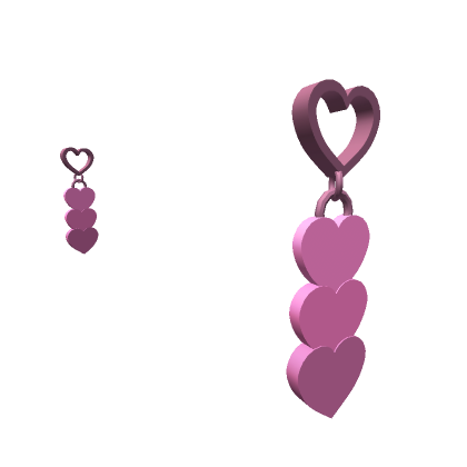 Triple Heart Earrings (Pink) | Roblox Item - Rolimon's