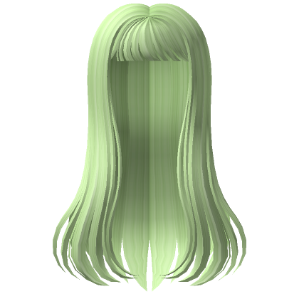 Roblox Item Straight Preppy Hair with Bangs Green