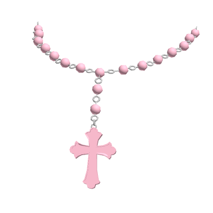 Pink shop rosary necklace