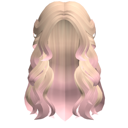 Lush preppy Aesthetic Wavy Hair in Blonde to Pink | Roblox Item - Rolimon's