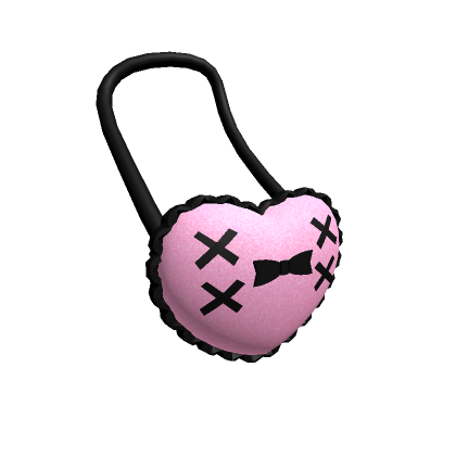 Roblox Item Pink and Black Crossbody Heart Bag