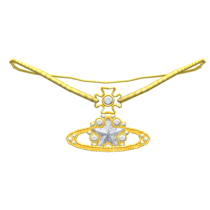 Roblox Item Y2K Gold Saturn Star Necklace (1.0)