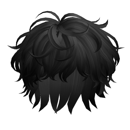 Aesthetic Messy Y2K Layered Curly Hair (Black)'s Code & Price - RblxTrade