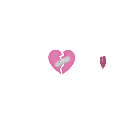 Roblox Item Pink Broken Heart w Bandaid Face Stickers