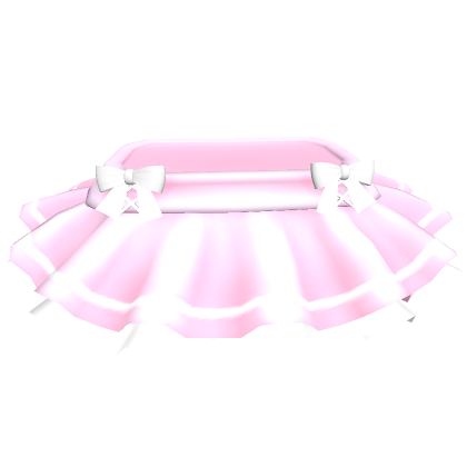 Cute Mini Ruffle Skirt w Bows Pink White Roblox Item