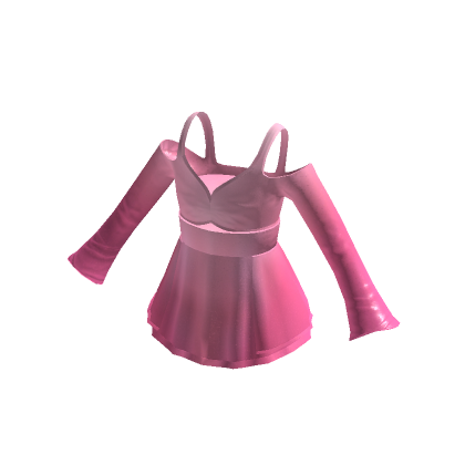Off Shoulder Long Sleeve Dress - Pink | Roblox Item - Rolimon's