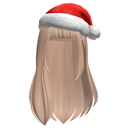 Long Christmas Hair w/ Santa Hat (Blonde) - Roblox