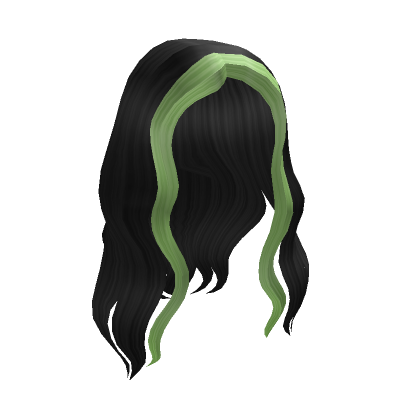 Dreamwave Hair Black/ Green's Code & Price - RblxTrade