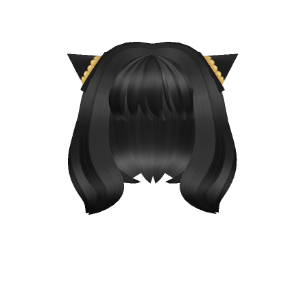 BLACK CAT EARS HAİRSTYLE  Black hair roblox, Black hair aesthetic