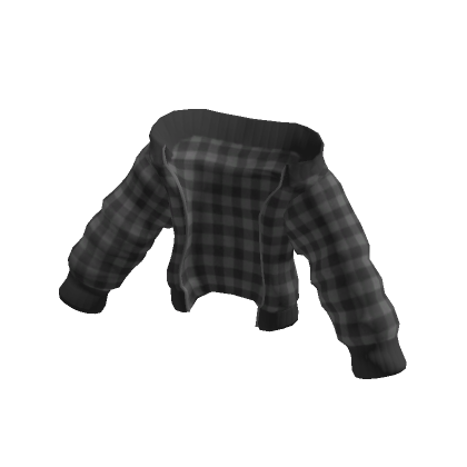 Grey Plaid Oversized Off Shoulder Jacket's Code & Price - RblxTrade