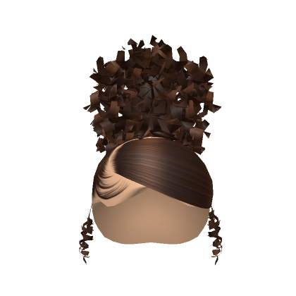 Roblox Item Side Part Afro Puff In Brown