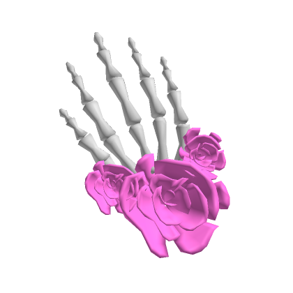 Pink Rose Skel Hand Clip