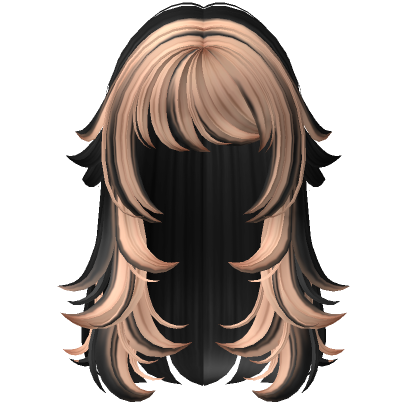 Two-Tone Anime Wolfcut Hair Pink & Black - Roblox