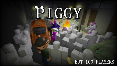 Playing as PIGGY vs 100 PLAYERS (Roblox) 