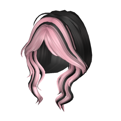 Black&Pink Lush Wavy Hair w/ Bangs - Roblox