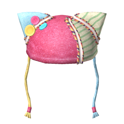 Roblox Item Pink Buttoned Cat Hat