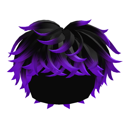 Fluffy Black to Purple Messy Hair | Roblox Item - Rolimon's