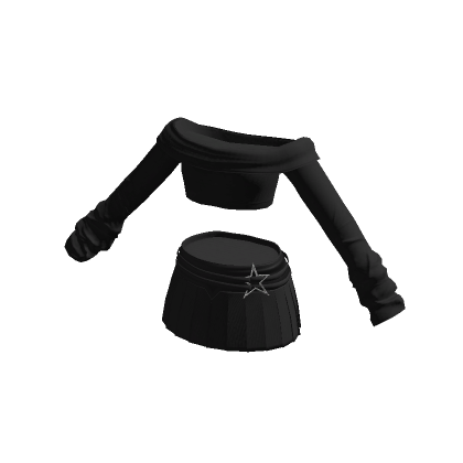 Black denim skirt outfit roblox sales
