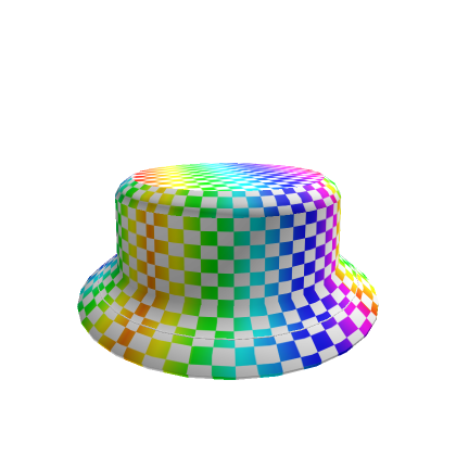 Roblox Item Rainbow Checkered Bucket Hat