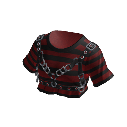 Chained Punk Goth Tee Red | Roblox Item - Rolimon's