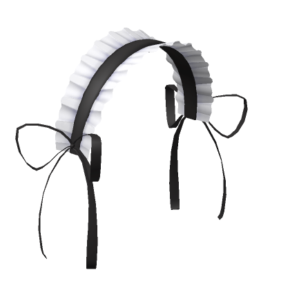 Roblox Item Ruffled Lace Headband (Black) w/ Black Sidebows 