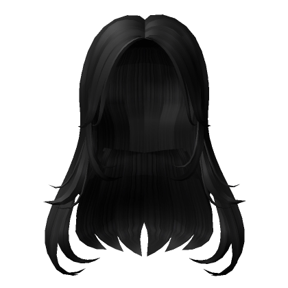 Layered Hair with Curtain Bangs in Black | Roblox Item - Rolimon's