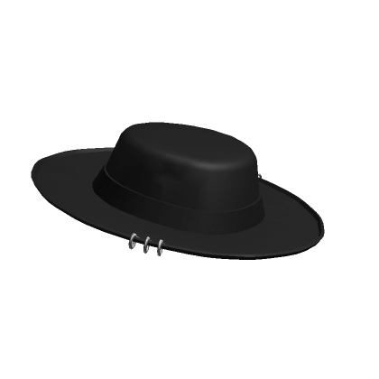 [V3] Black Pierced Wide Brim Hat's Code & Price - RblxTrade