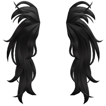 Long Hair Extensions w/ Pigtails in Black's Code & Price - RblxTrade