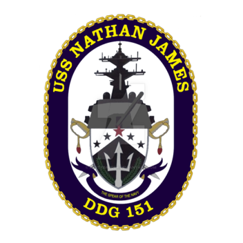 USS Nxthan James somewhere in the Arctic