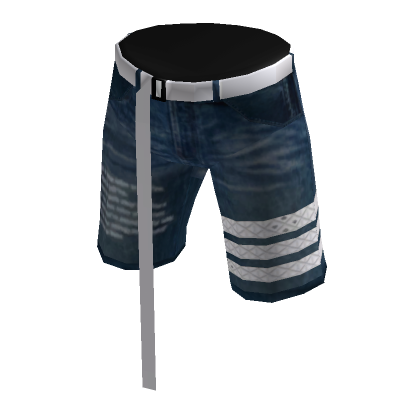 Hold em Denim White Monogram Washed denim shorts Roblox Item