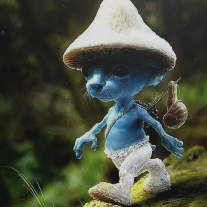 Humor: smurf cat wearing hat and sunglasses